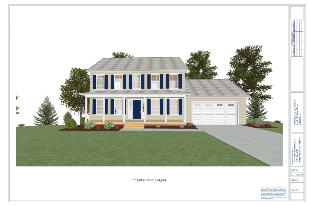 Penfield Colonial II Hilltop Rendering